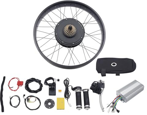 26 Zoll Elektrofahrrad Motor Umbausatz Electric Bicycle Conversion Kit Fat Reifen E-Bik Fahrradumbaukit 1500 W 48V Hinterradnabe Motor Rad