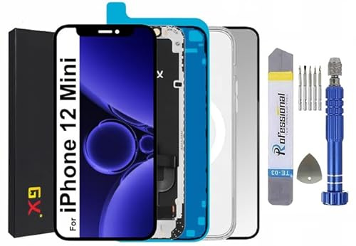 It'Go ORIGINAL Hard OLED Display für iPhone 12 Mini A2399 A2176 LCD Bildschirm Ersatz Touchscreen mit Werkzeug Schwarz mit Rahmen Hohe Qualität