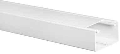 KOMIB BR8050RW Brüstungskanal-System 80×50 mm Reinweiß – Kabelkanal mit Deckel 2 m (1 × 2 m) – Hochwertiger PVC-Kabelkanal für Elektroinstallation, Zubehör separat erhältlich