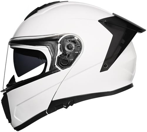 Motorradhelm Klapphelm Motorrad Helm Männer Frauen Modularer Roller Helm mit Doppelvisier Erwachsene Modularer Integralhelm ECEDOT Zugelassener Klapphelm Motocrosshelme F,XXXL(65~66CM)