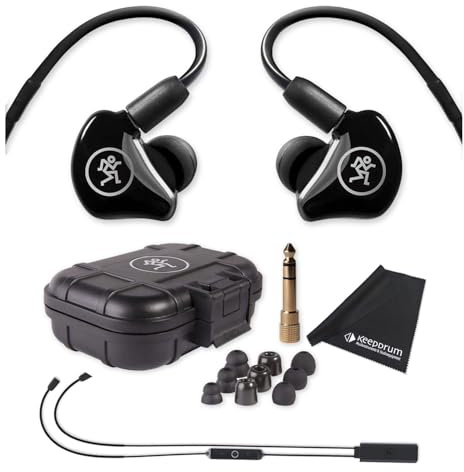 Mackie MP-220 Auricolari in-ear con adattatore Bluetooth e panno keepdrum