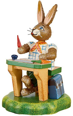 Hubrig Volkskunst Hasenschule Unser schlauer Fritz - 8cm FIGURINE