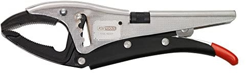 KS TOOLS - 115.1037 - Pince étau à crémaillère bec long 0-85 mm, L.250 mm - Mâchoires dentées acier forgé - Molette de réglage d'ouverture - Ouverture facile - Serrage puissant - Déverrouillage 1 main