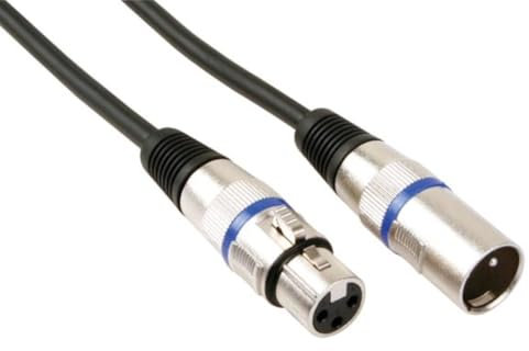 HQ-Power XLR-Kabel, 1 x XLR männlich, 1 x XLR weiblich, 1 m, ideal für die Audioübertragung