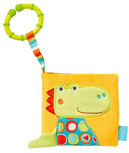 Fehn 085273 Soft-Bilderbuch River Gang/Fühlbuch aus Stoff mit Tier Motiven - mit Quietsche, Raschelpapier und Spiegel für Babys und Kleinkinder ab 0+ Monaten/Maße: 11x11 cm