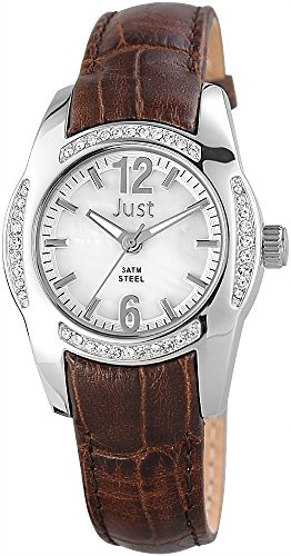 Just Watches Damen-Armbanduhr Analog Quarz Leder 48-S8368WH-BR