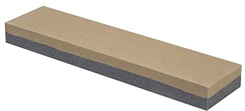 Smith’s 8” Dual Grit Combination Sharpening Stone – Grey – 100 and 240 Grit – Assembled in the USA
