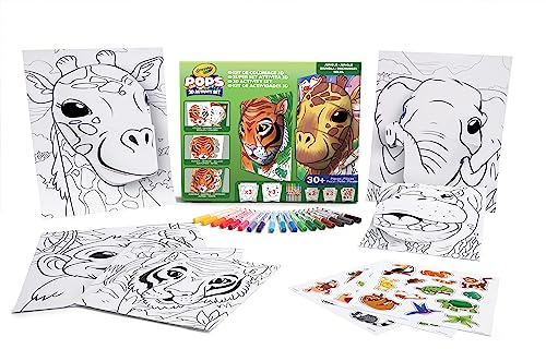 Crayola POPS - 3D-Super-Aktivitätsset, zum Ausmalen und Erstellen von 3D-Bildern, kreative Beschäftigung und Geschenk für Kinder, Thema Dschungel, ab 6 Jahren