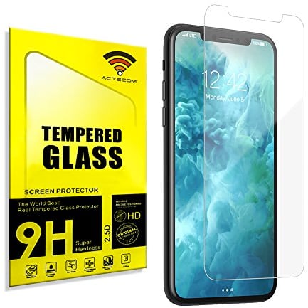 actecom® Protector Pantalla Compatible con iPhone 11 Pro/iPhone X/iPhone XS Cristal Templado 5.8 9H 2.5D Case Friendly