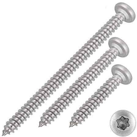 meinschraubenversand.de - Blechschrauben mit Linsenkopf und Innensechsrund 3,5x50 Torx Edelstahl ISO 14585 DIN 7981 Form C (mit Spitze) 3,5 x 50 mm 25 Stück