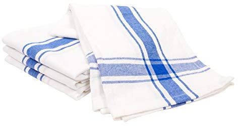 KAF Home Küchenhandtücher mit Garn, gefärbt, 45,7 x 71,1 cm, perfekt zum Backen, Basteln und für den täglichen Gebrauch, 4 Stück blau