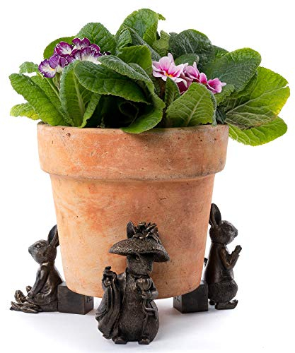 Potty Feet Beatrix Potter Lot de 3 Figurines de Lapin Benjamin pour Pot de Fleurs – Support de Pot – Ornements décoratifs Faits à la Main