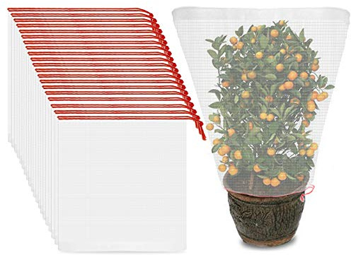 ENPOINT Pflanzenschutzbeutel, 20 Stück, 60 x 60 cm, große Obstschutzbeutel für Obstbäume, Wassermelonen, Bananen, Cantaloupe, Nylon-Netz, Insekten, Vögel, Tiere, Netzbarriere für Pflanzen