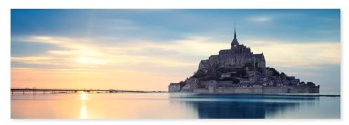 Postereck - 4045 - Panorama, Le Mont Saint Michel Frankreich Meer - Wandposter Fotoposter Bilder Wandbild Wandbilder - Poster - 151,0cm x 50,5cm