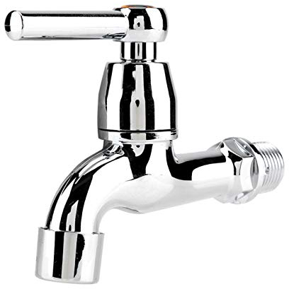 ABS Kunststoff Wasserhahn Wäsche Bad Wasserhahn Waschmaschine Wasserhahn mit Eingriff Wandarmatur für Garten im Freien Single Kaltwasserhahn(Ein Wort)