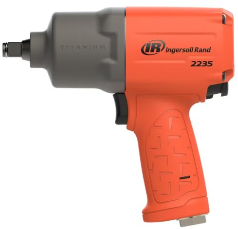 Ingersoll-Rand 2235TIMAX-O 1/2 Air Impact Wrench, 1350 ft-lb Torque, Titanium Hammercase, Friction Ring Retainer, Pistol, Orange