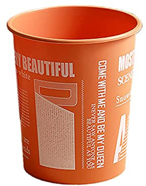 MARMODAY Papelera de cocina Cubo de almacenamiento de basura de plástico sin cubierta de alta capacidad de basura lata naranja
