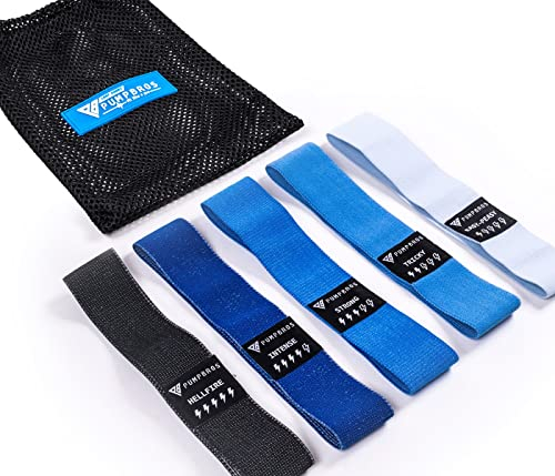 Pump Bros Premium Fitnessbänder 5er Set | Resistance Bands | Loop Bänder | Fitnessband für Zuhause | Widerstandsbänder Set | Fitness Bänder für Bein- & Po Training | Booty Sport, Yoga