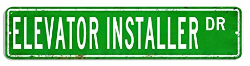 Aufzug Installer Metallschild Aufzug Installateur Geschenk Aufzug Installator Dekor Aufzug Installer Schild Custom Street Metallschild Retro Shabby Chic Wandkunst Wandhänger Home Decor