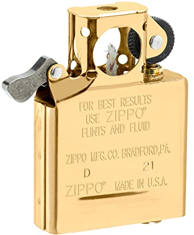 Zippo, Pipe Insert in Gold Metal, Compatible with Classic Zippo lighters, refillable, Durable and elegant, ideal for Smokers, Standard Size, Gold Color