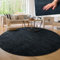 Paco Home Moderner Kuscheliger Wohnzimmer Teppich Kurzflor waschbar flauschig Weich Einfarbig Felloptik zeitlos stilvoll rutschfest pflegeleicht, Grösse:80 cm Rund, Farbe:Navy-Blau