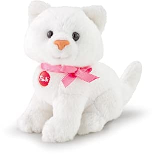 Trudi TUDL7000 Sweet Collection Kleine Katze ca. 9 cm, Größe XXS, Stofftier mit weichen Materialien und liebevollen Details, Plüschtier waschbar, Kuscheltier für Kinder und Babys, Weiß