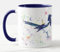 Vixar Keramik Tasse, 325 ml, Navy, Vogel, Weihnachten, Geburtstag, Vogel-Motiv, Mikrowellenfest, Geschenk für Familie, Freunde, Kollegen