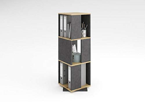 Wohnorama Tower Regal drehbar 3 Ebenen Matera/Artisan Oak by