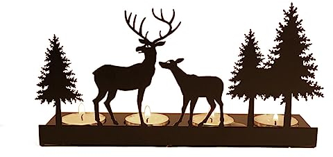 LICHENGTAI Teelichthalter Rentier Kerzenhalter Vintage Kerzenständer Dekorativer Winter Kerzenleuchter Weihnachtsbaum Kerzenständer Kerzen Deko für Weihnachten Hausparty Tischdeko Geburtstag Geschenk