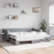 Homgoday Tagesbett Ausziehbar Schlafsofa Ausziehbett Sofabett Ausziehsofa Bettsofa Sofa Bett Schlafcouch Bettcouch Schlafbett Funktionsbett Bettgestell Hellgrau 90x200 cm Stoff