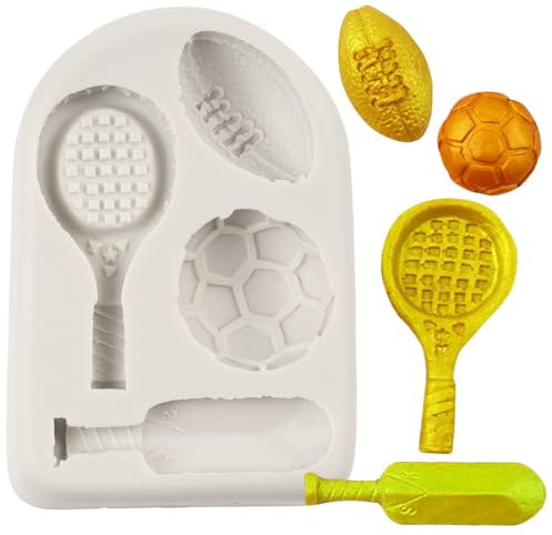 QDMOLDS Fußball-Silikonform, Rugby-Fondant-Formen für Kuchendekoration, Cupcake-Topper, Schokolade, Süßigkeiten, Polymerton, Gummipaste