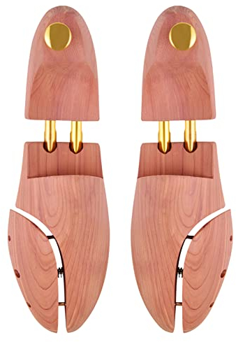 tongzaner Cedar Shoe Tree for Men Women Red Cedar Wooden Shoe Trees with Twin Tubes, Log, X-Small(Fits Shoe Sizes: EU38-39/6-7US)