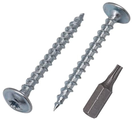 SKIR'CO (100 pièces) Vis à Bois Acier Zingué 3,0 x 30 mm, Vis à Métal, Tête Wafer, Tête Torx, Autotaraudeuses