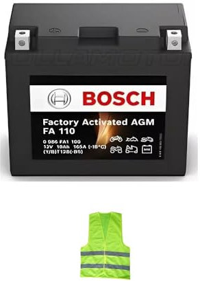 Compatible avec Ducati Monster S4 R (M400AA) 996 année 2003 al 2004 Batterie Bosch FA110 YT12B-4=YT12B-BS SCELLÉE DÉJÀ CHARGÉE PRÊT À l'emploi Batteries 10 AMPÈRE 12 Volts 150X70X130