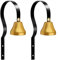 Metal Dog Doorbell, 2 Pcs Doggy Training Bell Wall Mounted Durable Sleek Brass Pet Door Bells Antique Doorbell Shopkeepers 1.6inch Diameter Doorbell Home Decoration Store Entry Door Chime (Black)