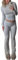 JunD Baumwoll-Lounge-Set Damen Skims Dupe Slim Fit Zweiteiler Lounge Wear Damen Jogger-Anzug Langarm Crop Top und Umklappbare Yoga-Schlaghose Damen Lounge Sweatsuits Set