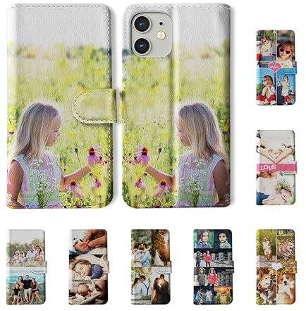 Tirita Personalised Wallet Flip Phone Case Compatible with iPhone 15 Plus - [02- Single Photo]