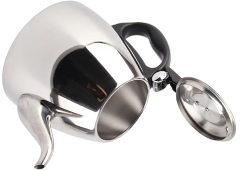 Bouilloire à thé 1,2l/1,5L en Acier Inoxydable, Théière sur Cuisinière, Théière à thé, Cafetière, Poignée Chauffante, 1,2l, Acier Inoxydable 304, Chaleira Argent