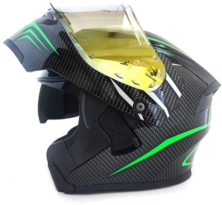 RYDZCLH Modularer Motorradhelm Motorradhelm Mit Doppelvisier Für Männer Und Frauen Integralhelm Klapphelm DOT-Geprüfter Motorrad-Straßenrad-Rennhelm