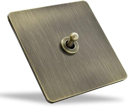 VDCVADKYE 1-4 Gang 2 Way 86 Type Bronze Antique Toggle Light Switch, Solid Brass, Double Control, Screw Terminals