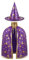 AYBUY Mantello da Strega con Cappello, Mantello da Strega di Halloween con Cappello Mago, Strega Mantelli per Bambini Viola Costume per Festa, Cosplay, Carnevale