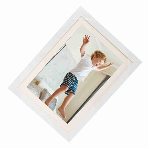 Digitaler Bilderrahmen, Geburtstagsgeschenke für Frauen. Digitaler Bilderrahmen mit DREI Spurlosen Nägeln für Freunde und Familie (White)
