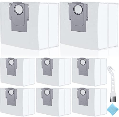 EATBALE Dust Bags for Roborock S7 MaxV Ultra / S7 Pro Ultra / Q7+ / Q7 Max+ / Q5+ Robot Vacuum Cleaner Station, 3L Large Capacity Replacement Vacuum Bags Accessories Set Vacuum Cleaner Bags (8 Pcs)