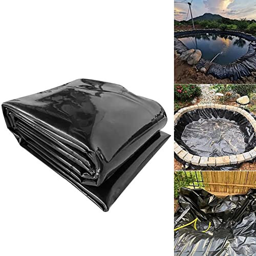 Strapazierfähige schwarze Gummi-Teichfolie für große Fischteiche und Schwimmbäder, leicht zu reinigen und verstärkt für Landschaften, 4 x 5 m Größe, ideal für Gartenteichmembran