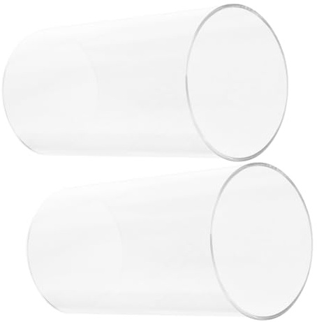 PartyKindom 2 Stück Windlichtglas Ohne Boden – Klarglas Zylinder Für Teelichter - Ersatzglas Für Grablaterne - Vielseitige Tischdekoration Hochzeit Party Und Zuhause – 15 x 8 cm