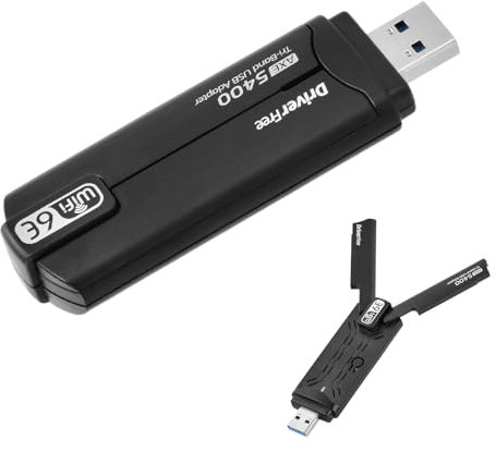 Mapille 5400Mbps Adaptador WiFi USB para PC, USB WiFi 6E Largo Alcance, Antena WiFi USB 3.0 Tri-Banda 6GHz/5GHz/2.4GHz, Encriptación WPA3, Receptor WiFi para Windows 11/10, Conecta y Reproduce