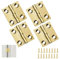 Small Hinges,4 Pack 1 Inch Door Hinges,Small Hinges for Wood with Hinge Fixing Screws,Cabinet Hinges,Mini Hinges,Small Brass Hinges for Wooden Gates Windows Wardrobes Drawers(25x20x1.2mm)