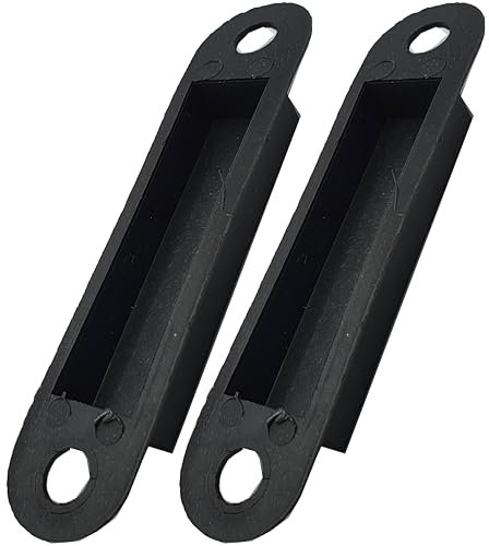 Dust Box for Door Latch Keep Strike Black Plastic 114mm Long (Pack of 2)