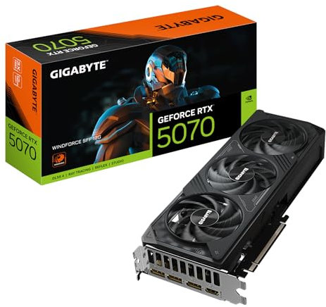 Gigabyte GeForce RTX 5070 WINDFORCE SFF 12G Carte Graphique - 12 Go GDDR7, 192 Bits, PCI-E 5.0, Fréquence du cœur 2512 MHz, 3 x DP 2.1b, 1 x HDMI 2.1b, DLSS 4, GV-N5070WF3-12GD