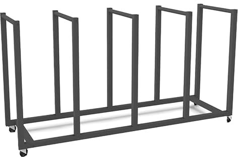 Portable Carton Storage Rack with Caster Wheels – Heavy-Duty Cardboard Box Cart for Warehouse & Factory – Black Iron Display Stand (35x120x50cm, Holds 80-110 Boxes)